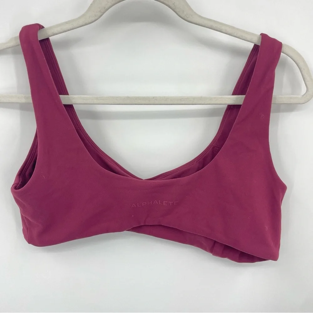 Alphalete‎ OLIVIA SCULPT BRA Women's L Tenacity Square Neck Bra berry
